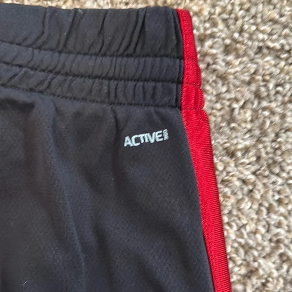 Adidas Black and Red Sweatpants with Signature Stripes